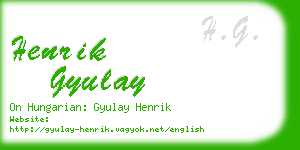 henrik gyulay business card